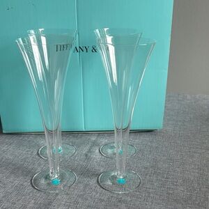 Tiffany & Co. Classic Trumpet Champagne Flute Glasses - set of 4